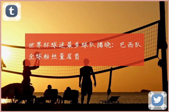 世界杯球迷最多球队揭晓：巴西队全球粉丝量居首